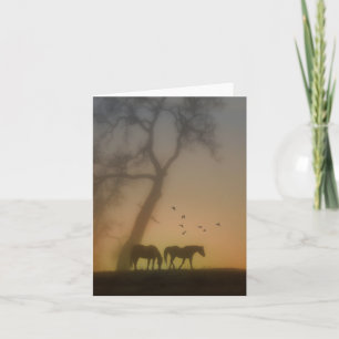 Beautiful Horses in the Mist Note Card