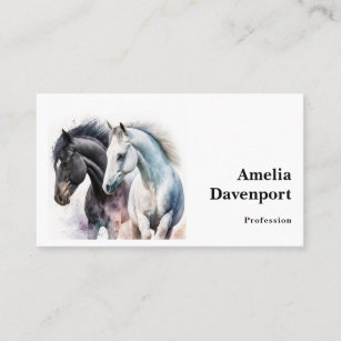 Beautiful Horses in Watercolor Business Card