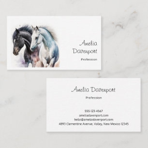 Beautiful Horses in Watercolor Business Card