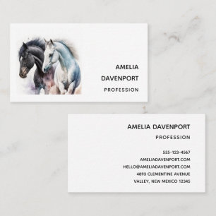 Beautiful Horses in Watercolor Business Card