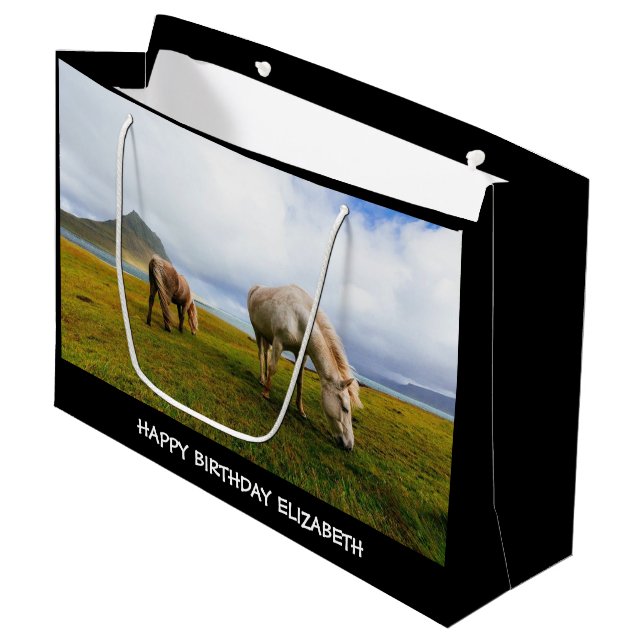 Beautiful horses Large Gift Bag (Front Angled)