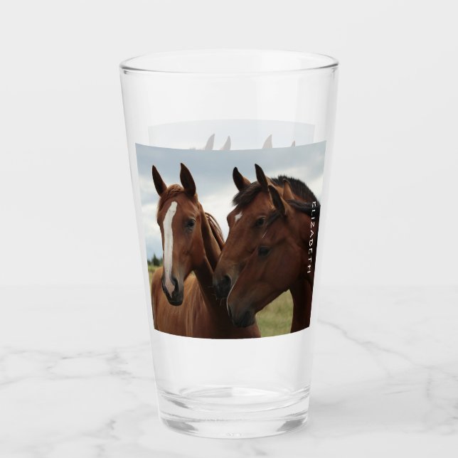 Beautiful Horses Personalised Glass (Front)
