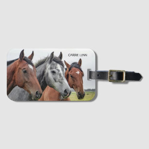 Beautiful Horses Personalised Luggage Tag