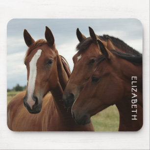 Beautiful Horses Personalised Mouse Mat