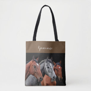 BEAUTIFUL HORSES PORTRAIT FOR HORSE LOVERS TOTE BAG