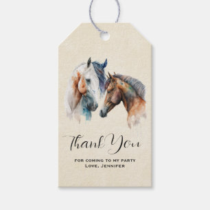 Beautiful Horses Western Boho Party Thank You Gift Tags