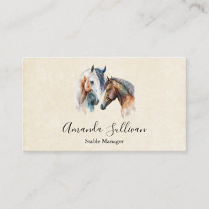 Beautiful Horses Western Boho Style Business Card
