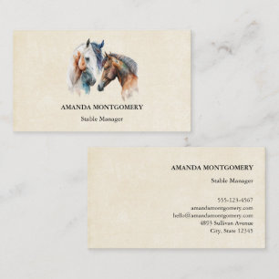 Beautiful Horses Western Boho Style Business Card