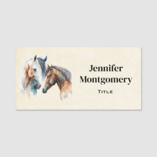 Beautiful Horses Western Boho Style Name Tag