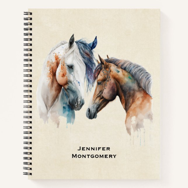 Beautiful Horses Western Boho Style Notebook (Front)