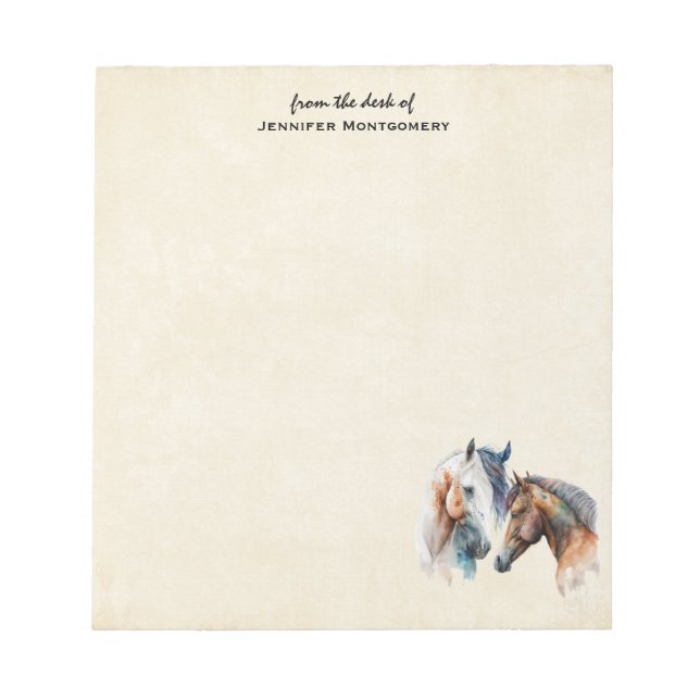 Beautiful Horses Western Boho Style Notepad (Front)
