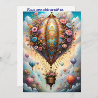 Beautiful Hot air Balloon Invitation