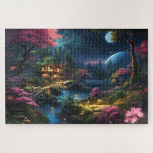 Beautiful House and Gardens in a Magical Land Jigsaw Puzzle