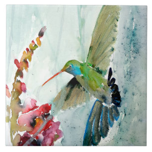 Beautiful Hummingbird Ceramic Kitchen Tile