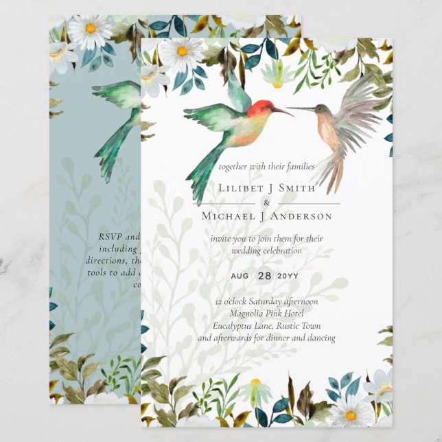 Beautiful HUMMINGBIRDS Couple Wedding (Front/Back)