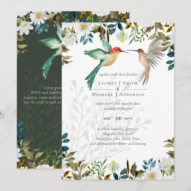 Beautiful HUMMINGBIRDS Couple Wedding (Front/Back)