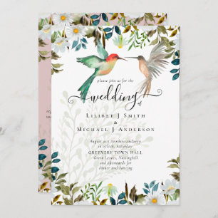 Beautiful HUMMINGBIRDS Couple Wedding Invitation