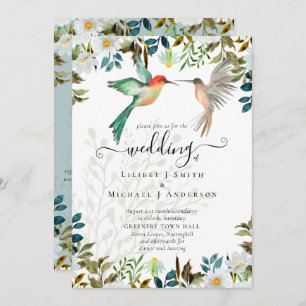 Beautiful HUMMINGBIRDS Couple Wedding Invitation