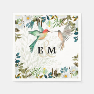 Beautiful HUMMINGBIRDS Couple Wedding Napkin