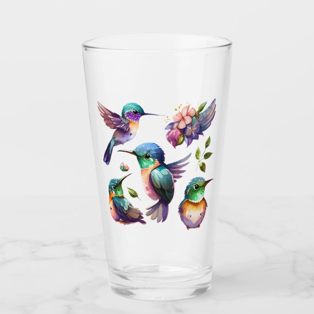 Beautiful Hummingbirds for Bird Lovers on  Glass (Front)