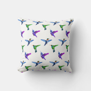 Beautiful Hummingbirds on White Cushion