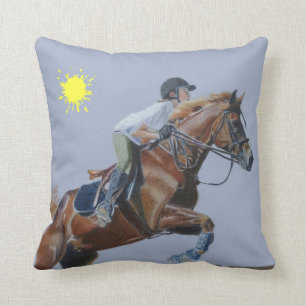 Beautiful Hunter Jumper Horse American MoJo Pillow