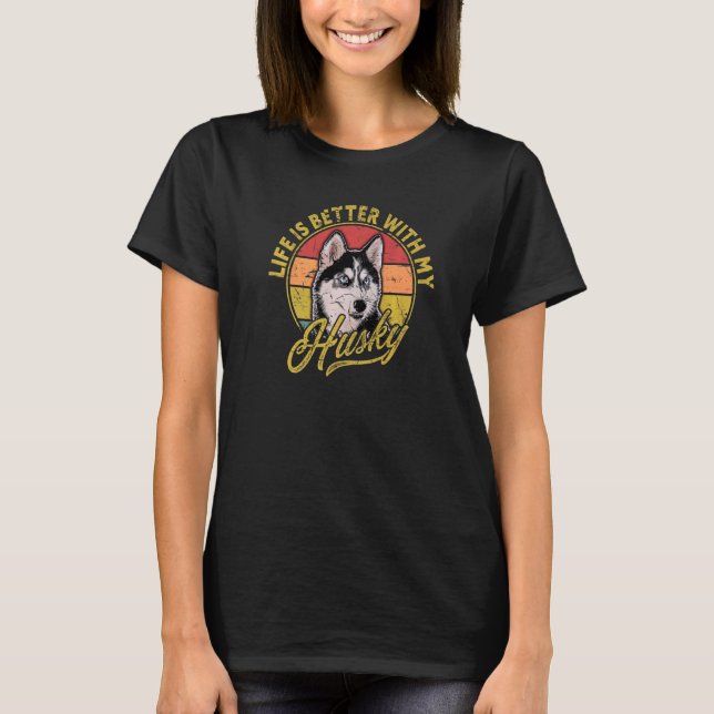 Beautiful Husky Dog T-Shirt (Front)