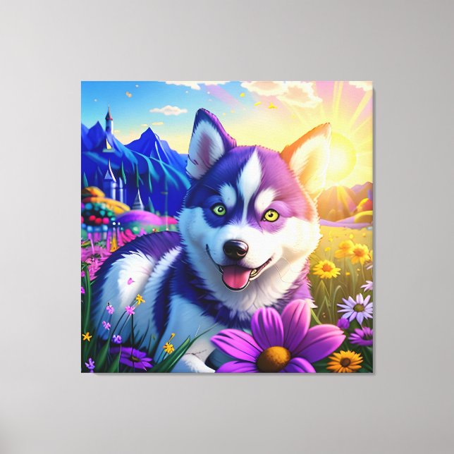Beautiful Husky Dog Three Canvas Print (Front)