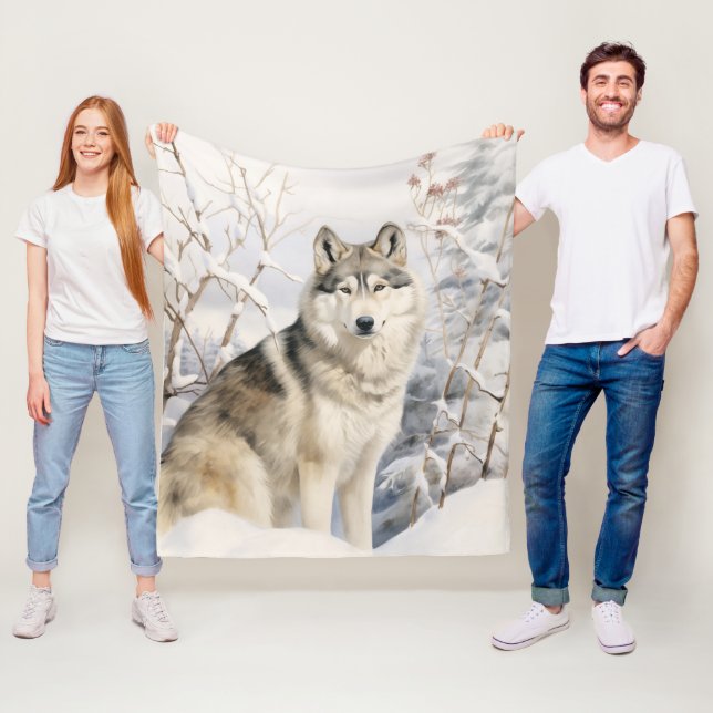 Beautiful Husky Fleece Blanket (In Situ)