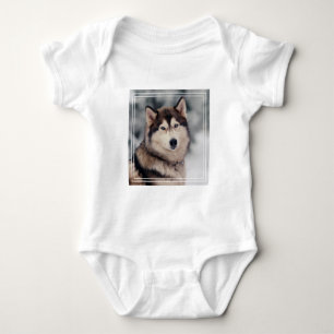 Beautiful Husky in the Outdoors Baby Bodysuit