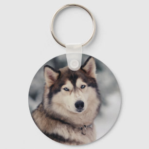 Beautiful Husky in the Outdoors Key Ring