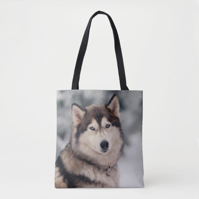 Beautiful Husky in the Outdoors Tote Bag (Front)