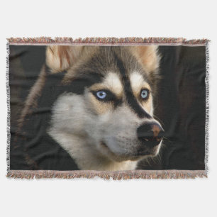 Beautiful Husky Throw Pillow Blanket