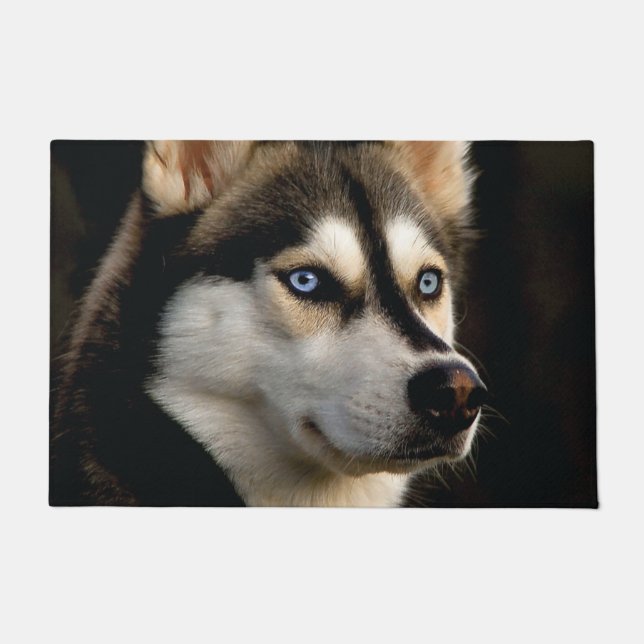 Beautiful Husky Throw Pillow Doormat (Front)