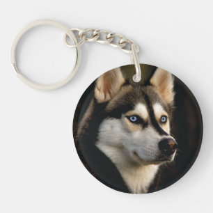 Beautiful Husky Throw Pillow Key Ring