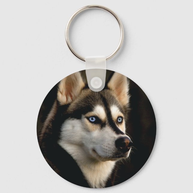 Beautiful Husky Throw Pillow Key Ring (Front)