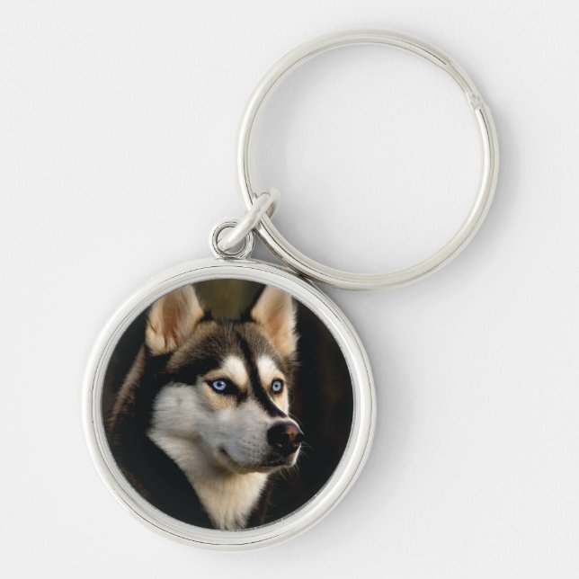 Beautiful Husky Throw Pillow Key Ring (Front)