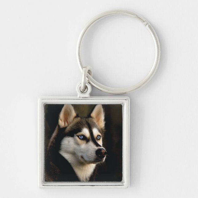 Beautiful Husky Throw Pillow Key Ring (Front)