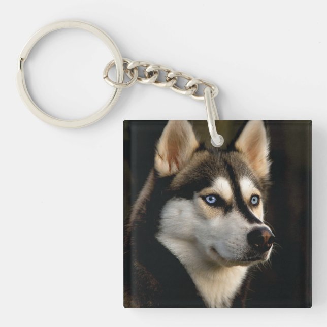 Beautiful Husky Throw Pillow Key Ring (Front)