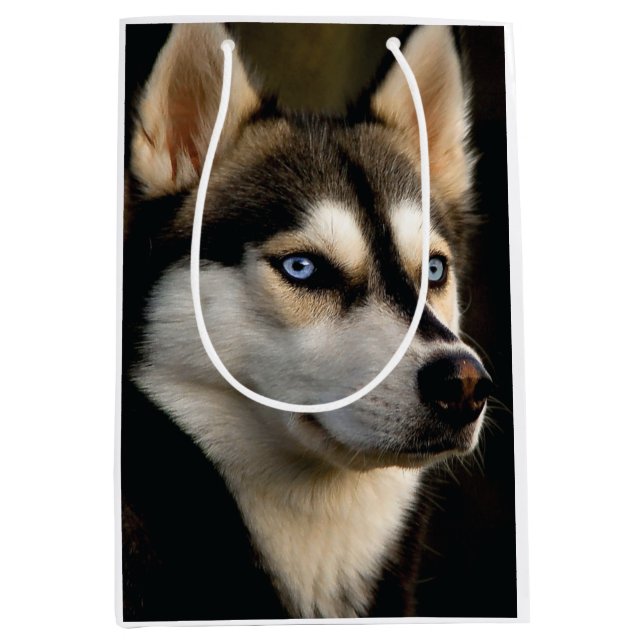 Beautiful Husky Throw Pillow Medium Gift Bag (Front)