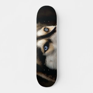 Beautiful Husky Throw Pillow Skateboard