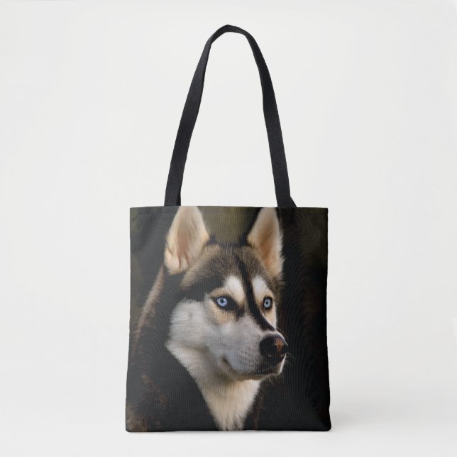 Beautiful Husky Throw Pillow Tote Bag (Front)