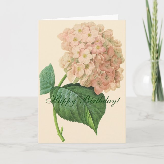 Beautiful Hydrangea Flower Birthday Card (Front)