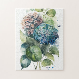 Beautiful Hydrangeas Watercolor Jigsaw Puzzle