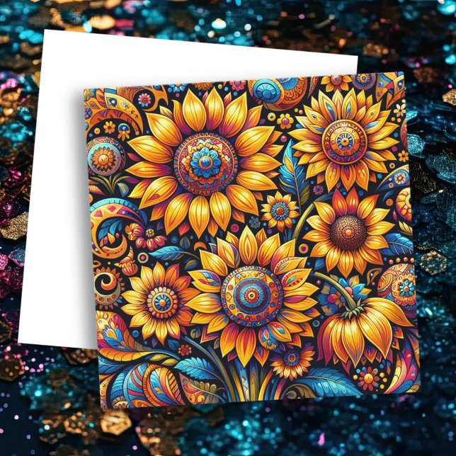 Beautiful Hyperrealistic Sunflower Art Blank Card (Creator Uploaded)