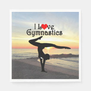 BEAUTIFUL I LOVE GYMNASTICS PAPER NAPKINS