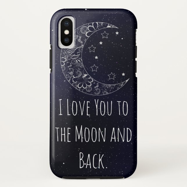 Beautiful I love you to the moon and back Artistic Case-Mate iPhone Case (Back)