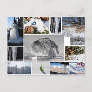 Beautiful ice, snow and winter feelings! postcard