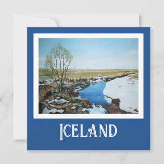 Beautiful Iceland realism landscape scene fine art Holiday Card