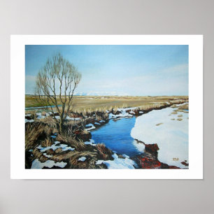 Beautiful Iceland snow scenery landscape fine art  Poster